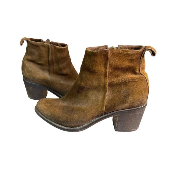 Diesel Pinky Suede Brown Distressed Ankle Boots Size 6.5 US / 37 EU - Picture 2 of 11